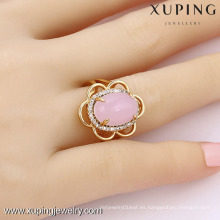 13677- Xuping Jewelry Anillo de moda chapado en oro con piedra grande